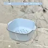 Cesta Drenante Multifuncional de Camada Dupla para Uso na Cozinha, Cesta para Lavar Legumes e Enxaguar Arroz, Bacia Doméstica para Limpeza de Frutas e Vegetais com Furos para Água, Armazenamento de Grande Capacidade