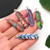 Suministro Exclusivo Transfronterizo de Pendientes DIY de Pluma Colorida Estampada Imitación de Aleación con Goteo de Aceite, Accesorios para Llaveros y Colgantes
