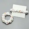 Elástico de Cabelo Floral de Chiffon Suave Estilo Coreano para Meninas, Corda de Cabelo Elástica Alta para Coque