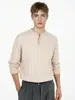 Suéter de Tricô Masculino Yishengyi Estilo Retrô Americano Gola Henry Meio Zíper Texturizado Primavera e Outono Cleanfit Casual Manga Longa