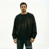 Sudadera texturizada jacquard para hombre, nuevo estilo otoñal de cuello redondo, top retro americano, marca de moda, top elegante y genial estilo old money
