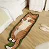 Manta de Mesita de Noche Familiar Estilo Lindo, Felpudo para Vestidor, Alfombra de Sala de Estar, Manta de Rayas de Gato Lindo para Mesita de Noche, Manta con Forma Especial, Esterilla para Ventana de Mirador