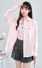 2025 Nuevo Cardigan Camisa Rayado Rosa Verano Dulce Casual Versátil Manga Larga Protección Solar Camisa Top Chaqueta