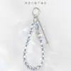 Colgante de cadena para teléfono de cristal cuadrado, de alta gama y a la moda, cadena de mano hecha a mano con cuentas, accesorio para funda de teléfono, cordón para teléfono