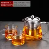 Juego de Tetera de Vidrio al por Mayor para el Hogar Resistente a Altas Temperaturas Engrosado Gran Capacidad Juego de Té Hervidor de Agua Filtro Tetera para Infusión