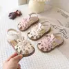 Sandálias Fechadas de Primavera e Verão Novas para Meninas com Laço de Coelhinho, Sapatos de Praia para Bebês Meninas, Sandálias de Princesa