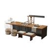 Mesa de Isla Moderna de Madera Maciza Mesa de Té Mesa de Diseño para Oficina en Casa Lujo Ligero Premium Estilo Explosivo