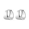 Aretes de aro curvos brillantes de plata esterlina 925 para mujer, estilo coreano simple estilo ins, elegantes, a la moda, con personalidad, combinables E9944
