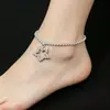 Novo Coração de Pêssego Duplo Corrente de Diamante com Garras de Cobre Europa e América AliExpress Tornozeleira Transfronteiriça Joias Quente Joia de Strass Tornozeleira