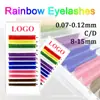 Pestañas de Colores Mixtas Pelo Redondo Color Fluorescente Color Niebla Maquillaje de Escenario Flor Manual Pestañas de Injerto Único Múltiple