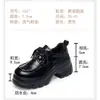 Mocasines negros de plataforma de moda estilo coreano para mujer, diseñados para añadir altura, zapatos casuales con cordones, versátiles para el uso diario, zapatos de plataforma para mujer