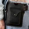 Comércio Exterior Novo Couro Crazy Horse Amazon Bolsa Dupla para Celular Pendurada na Cintura Esportes ao Ar Livre Canteiro de Obras Esportes Retrô Bolsa de Cintura Masculina