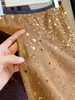 Falda Retro Chic con Lentejuelas para Mujer, Nuevo Estilo Otoño, Falda Recta Bodycon de Longitud Media con Abertura Trasera en Línea A