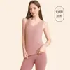 Chalecos térmicos para hombre y mujer, forrados de polar y engrosados, ropa interior de capa base sin costuras, tops térmicos de invierno y chalecos