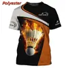 Deportes Bádminton Impresión 3D Transfronterizo Nuevo Camiseta Casual de Manga Corta con Cuello Redondo para Hombre Venta Directa del Fabricante Suministro de Exportación