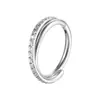 Acero inoxidable de alta calidad joyería para perforaciones anillo de piedra cruzada anillo de nariz lateral doble incrustación