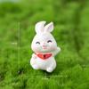 Decoração de micro paisagem decoração de jardinagem artesanato de resina pequenos enfeites de mesa coelho fofo de desenho animado enfeites DIY