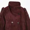 Jaqueta Elegante da Moda 2026 Estilo Europeu e Americano Transfronteiriço Z com Cinto e Efeito de Textura em Camurça 3046254