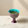 Taza Maestra de Cerámica Morada de Alta Calidad Original de las Dinastías Tang y Song, Taza de Té de Pie Alto para Uso Doméstico, Taza de Té de Imitación Estilo Song para Degustar Té