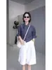 Camisa Xadrez Listrada Assimétrica de Manga Longa Estilo Francês Feminina 2025 Primavera e Outono Emagrecedora Camisa Estilo Ocidental Top Elegante