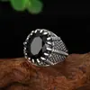 Nuevos Anillos Chapados, Anillos Vintage Irregulares de Piedra Negra Finamente Elaborados, Joyería Vintage Ajustable, Venta Directa del Fabricante
