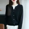 Otoño 2026 Nuevo Punto para Mujer Cuello Redondo Cardigan Falso de Dos Piezas Suéter Jacquard Suéter para Mujer Abrigo con Bloques de Color