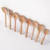 Cuchara de madera Haya estilo japonés hilo de corbata cuchara de madera pequeña Cuchara de loto cuchara para mezclar café cuchara de madera maciza pedir al por mayor