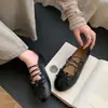 Sapatos de balé retrô franceses de nicho com laço 2026 novo estilo fada bico redondo rasos sola macia sapatos únicos