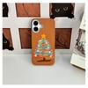Nuevo Estuche para Teléfono Móvil con Estampado de Cuero de Manzana de Árbol de Navidad 16 para iPhone15promax Estuche Blando Marrón
