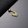Piercing Espiral de Circonita de Colores de Venta Caliente Transfronterizo Clavo para Ombligo Anillo para Ombligo Estilo Europeo y Americano Botón para Ombligo de Flor Mariposa Corazón