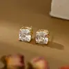 Pendientes Personalizados S925 de Plata con Aguja Dongdaemun para Mujer Diseño de Nicho Pendientes Geométricos de Cubo de Azúcar Estilo para el Trabajo Moda Minimalista
