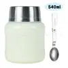 Lonchera Popular Americana de Acero Inoxidable de Doble Capa con Aislamiento Térmico, Portátil para el Hogar, Olla para Estofado, Vaso para Estofado para Estudiantes y Adultos