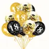 Combinación de traje de globos con confeti transfronterizo para 16 18 30 40 50 60 años, decoración para fiesta de cumpleaños de adultos