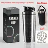 Taza Batidora de Acero Inoxidable de una Sola Capa 304 Botella de Agua para Deportes al Aire Libre Taza de Agua para Fitness Taza Batidora Portátil para Mezclar Proteína en Polvo