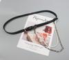 Cinturón fino para mujer, decoración de verano para vestido con falda, cadena de perlas de amor, accesorios, cadena de cintura, cinturón negro de moda
