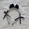 Diadema Retro Francesa Encaje Puro Deseo Lazo Cos Headband Tarjeta para el Cabello de Maid Adorable Adorno para la Cabeza Banda para la Cabeza Versátil