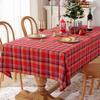 Mantel Decorativo Navideño Clásico del Joker Cuadros Búfalo Blanco y Negro Mantel de Comedor Rojo Mantel Rectangular Fábrica