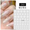 Adesivo novo para nail art outono e inverno floco de neve branco degradê decalque de Natal oco Halo 3D à prova d'água patch durável