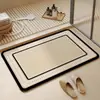 Tapete de Chão para Banheiro Transfronteiriço, Tapete Absorvente de Água Antiderrapante para Banheiro, Tapete de Terra de Diatomáceas para Porta de Vaso Sanitário, Tapete de Chão Fácil de Limpar de Secagem Rápida