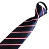 Venta al por mayor del fabricante Corbatas Rojas con Cremallera para Hombres y Mujeres, Vestimenta Formal de Negocios para Novio, Boda Estilo Coreano Corbata Rayada Perezosa Sin Corbata