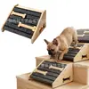 Escadas e Rampas de Madeira Maciça para Animais de Estimação, Degraus Antiderrapantes para Cama de Cachorro, Escada de Subir para Cães Pequenos e Gatos, Estrutura de Escalada de Madeira Dobrável