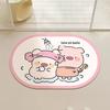 Tapete de chão para banheiro de porquinho fofo, tapete absorvente para porta, tapete de porta para banheiro, vaso sanitário, desenho animado decorativo, cobertor de lama de diatomácea