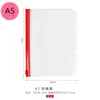 Libro de hojas sueltas A6 bolsa transparente para documentos bolsa con cremallera bolsa para información A5 color 6 agujeros bolsa extraíble papelería para aprendizaje bolsa de almacenamiento