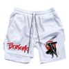 Anime Japonés Berserk Estilo de Espada Leyenda Estampado Shorts Deportivos para Hombre Fitness Doble Capa Cinco Cortos