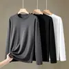 Nueva camiseta de manga larga para hombre 2026 para primavera y otoño, top elástico, camiseta básica holgada de peso pesado para hombre, manga corta para hombre