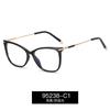 95238 Moda europea y americana Montura de gafas anti luz azul montura pequeña retro espejo plano para mujer pie de resorte TR montura completa