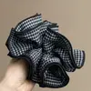 Goma para el pelo negra estilo francés con estampado de pata de gallo, Nueva y simple, única, Mismo estilo que Zhao Lusi