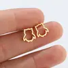 Aretes de Acero Inoxidable Calados de Pingüino, Elefante, Conejo, Dinosaurio, Oveja, Rana, Accesorios para Orejas Personalizados de Moda y Sencillos Venta al por Mayor