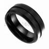 Versión Coreana Anillo de Acero de Tungsteno de Venta Caliente Anillo de Tungsteno Dorado para Hombre Ranurado Negro Galvanizado Anillo de Fábrica Anillo de Cola Venta al por Mayor
