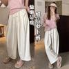 Pantalones de maternidad estilo Chanel Verano Pantalones color crema Cortos Pantalones frescos Ropa de exterior de verano Amplios y fluidos Pantalones de abuela
